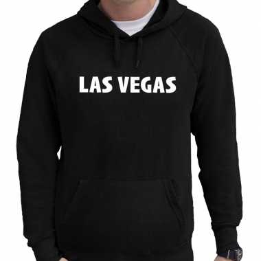 Las vegas/wereldstad hoodie zwart heren